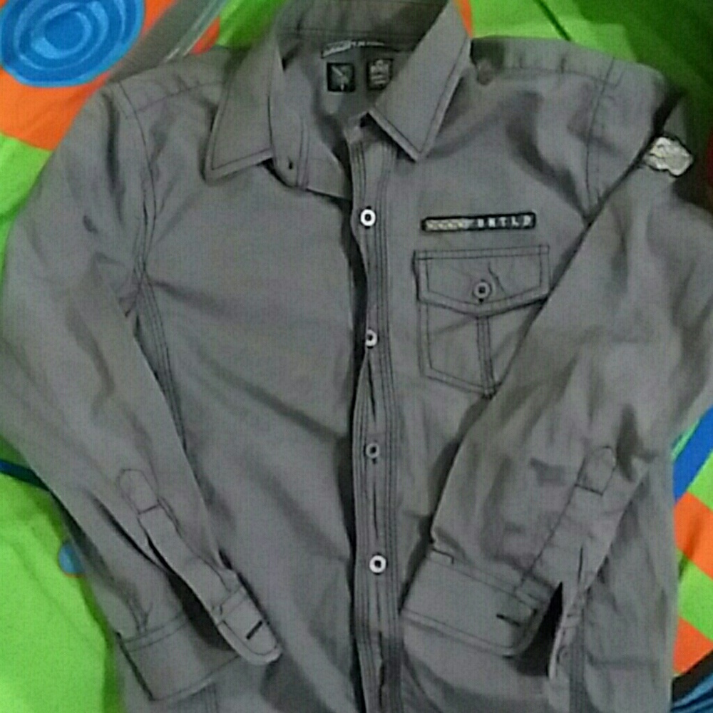 Long sleeve button up boys size 7